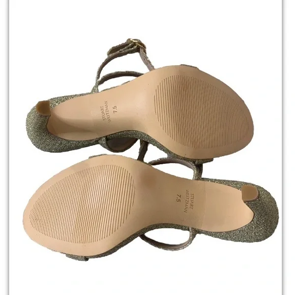 Stuart Weistman cristal buckle Glitter sandals - Picture 8 of 11